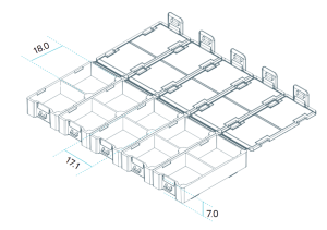 Injection molded packaging for carbide inserts.